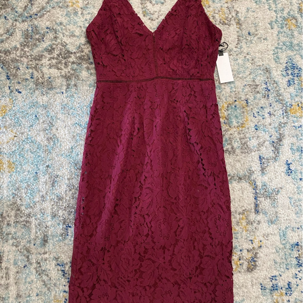 Elegant Burgundy Lace Dress